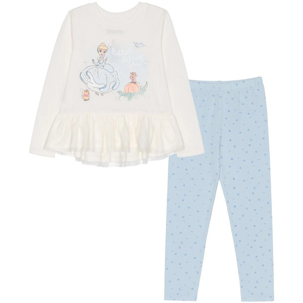 商品Disney|Little Girls Cinderella Long Sleeve Mesh Peplum with Leggings Set,价格¥217,第1张图片