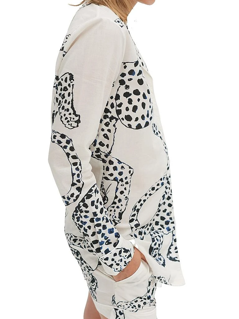 商品Desmond & Dempsey|Jaguar Print Cotton Signature Pajama Set,价格¥1438,第3张图片详细描述