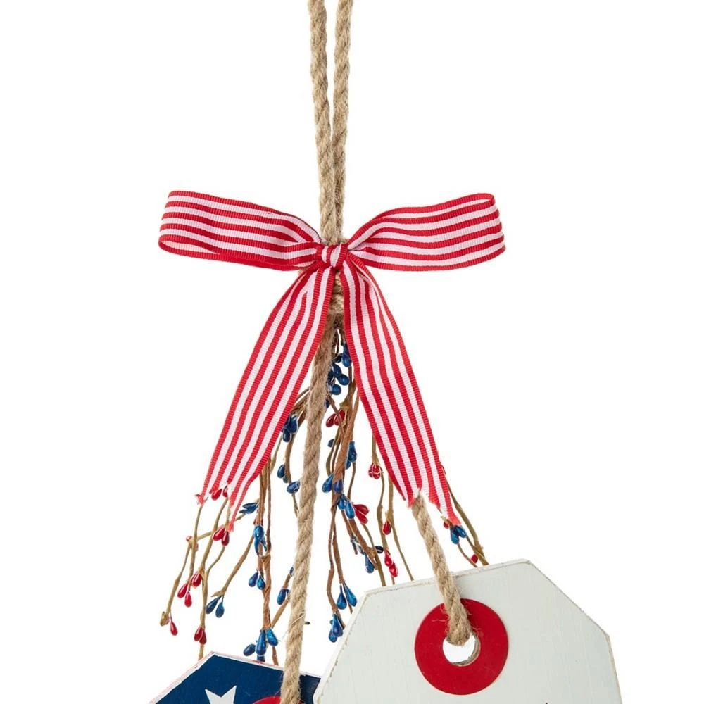 Wooden Patriotic or Americana Doorknob Hanging Decor, 19.5" 商品