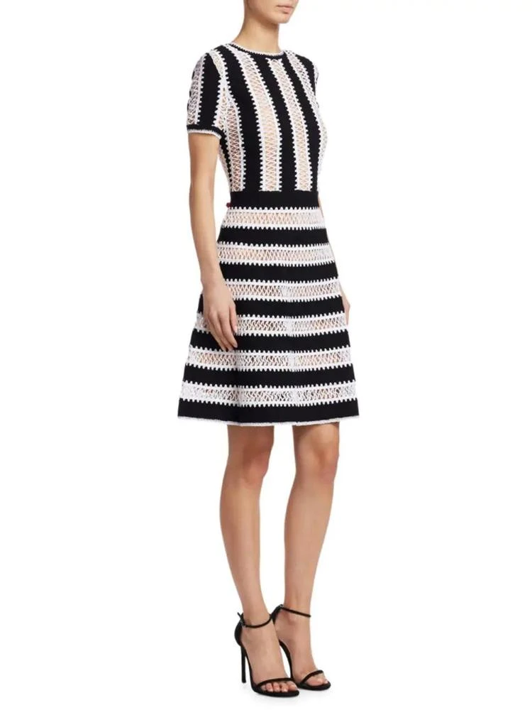 商品Carolina Herrera|Knit Striped Lace Dress,价格¥6075,第1张图片