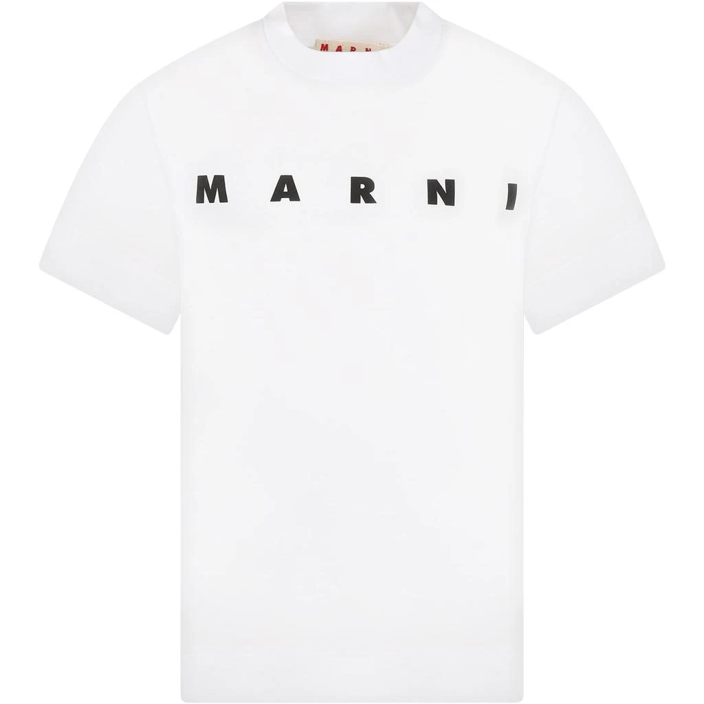 商品Marni|White T-shirt For Kids With Logo,价格¥760,第1张图片