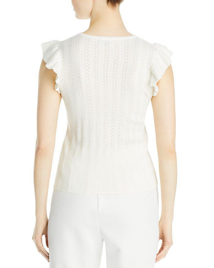 商品Tahari|Pointelle Sleeveless Sweater,价格¥176,第4张图片详细描述