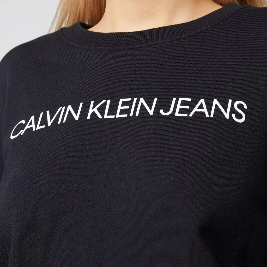 商品Calvin Klein|Calvin Klein Jeans Women's Institutional Core Logo Crew Neck Sweatshirt - CK Black,价格¥239,第4张图片详细描述
