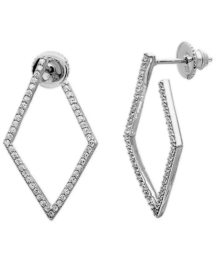 商品ADORNIA|Silver-Tone Geometric Wrap Around Hoop Earrings, 1",价格¥187,第1张图片