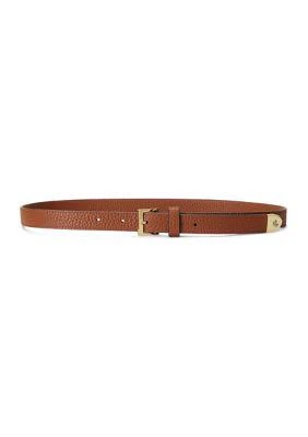 商品Ralph Lauren|Ralph Lauren Pebbled Leather Skinny Belt,价格¥494,第1张图片