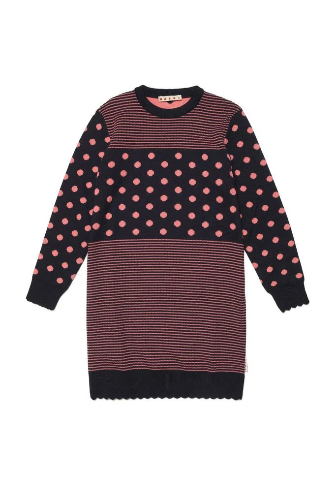 商品Marni|Marni Kids Dot Patterned Intarsia Knitted Dress,价格¥1516,第1张图片