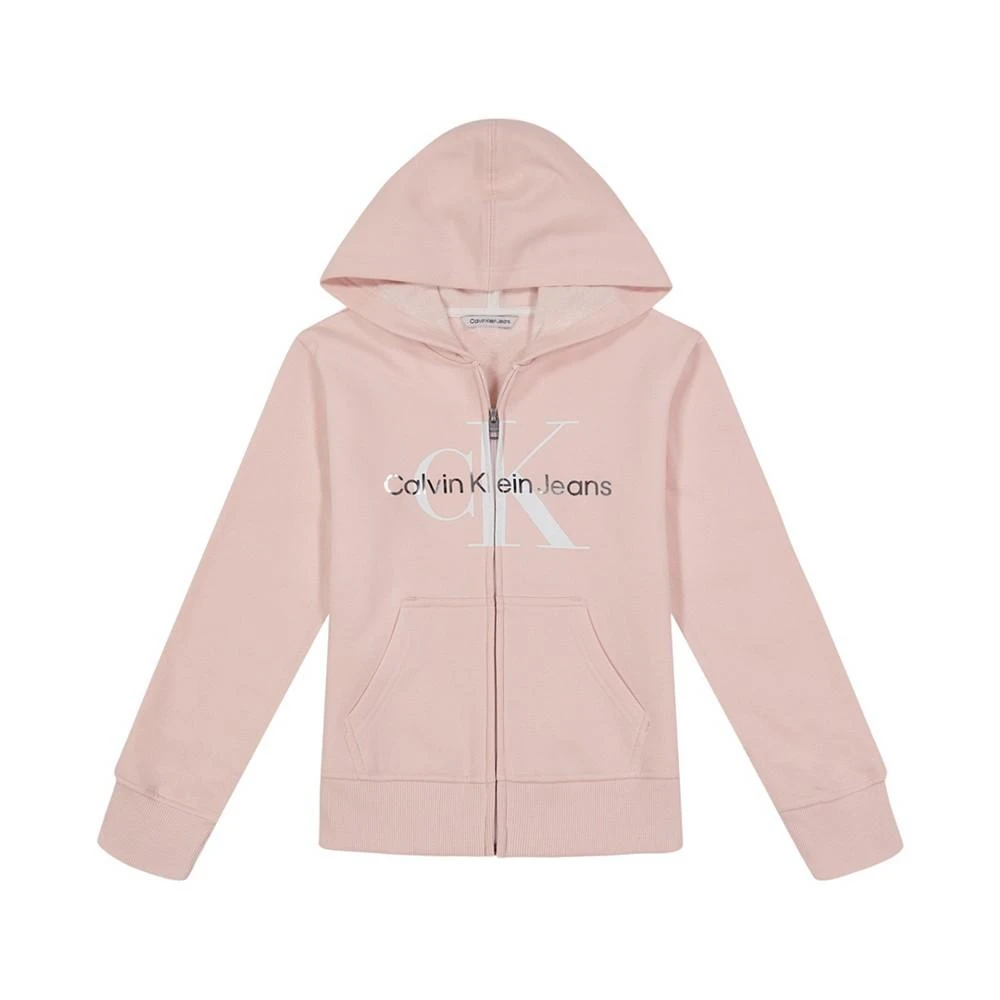 商品Calvin Klein|Big Girls Monogram Logo Hoodie,价格¥150,第1张图片