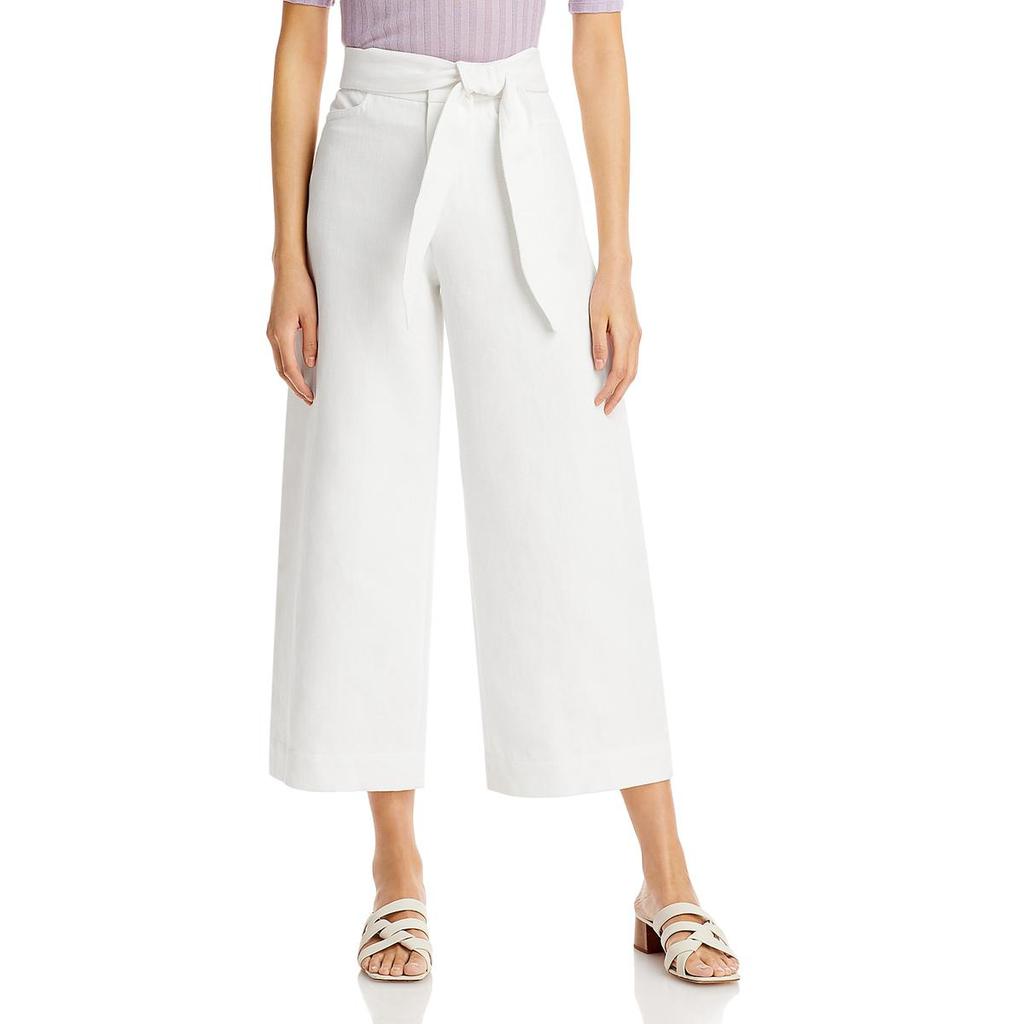 Vince Womens High Rise Tie-Front Wide Leg Pants商品第1张图片规格展示