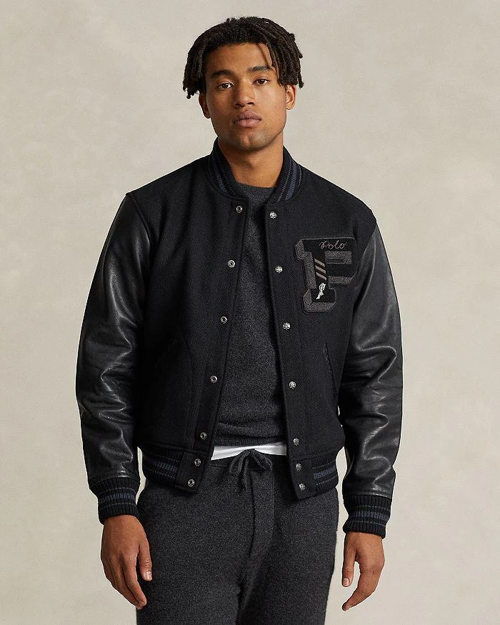 商品Ralph Lauren|Mixed Media Letterman Jacket,价格¥4134,第1张图片