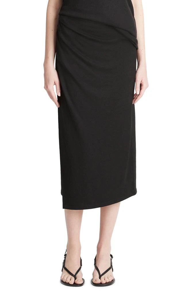 商品Vince|Side Drape Knit Midi Skirt,价格¥768,第1张图片