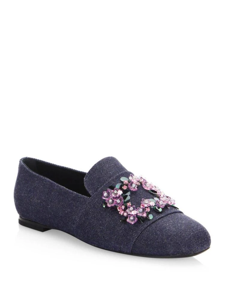 商品Roger Vivier|Violet Embroidered Loafers,价格¥7792,第1张图片