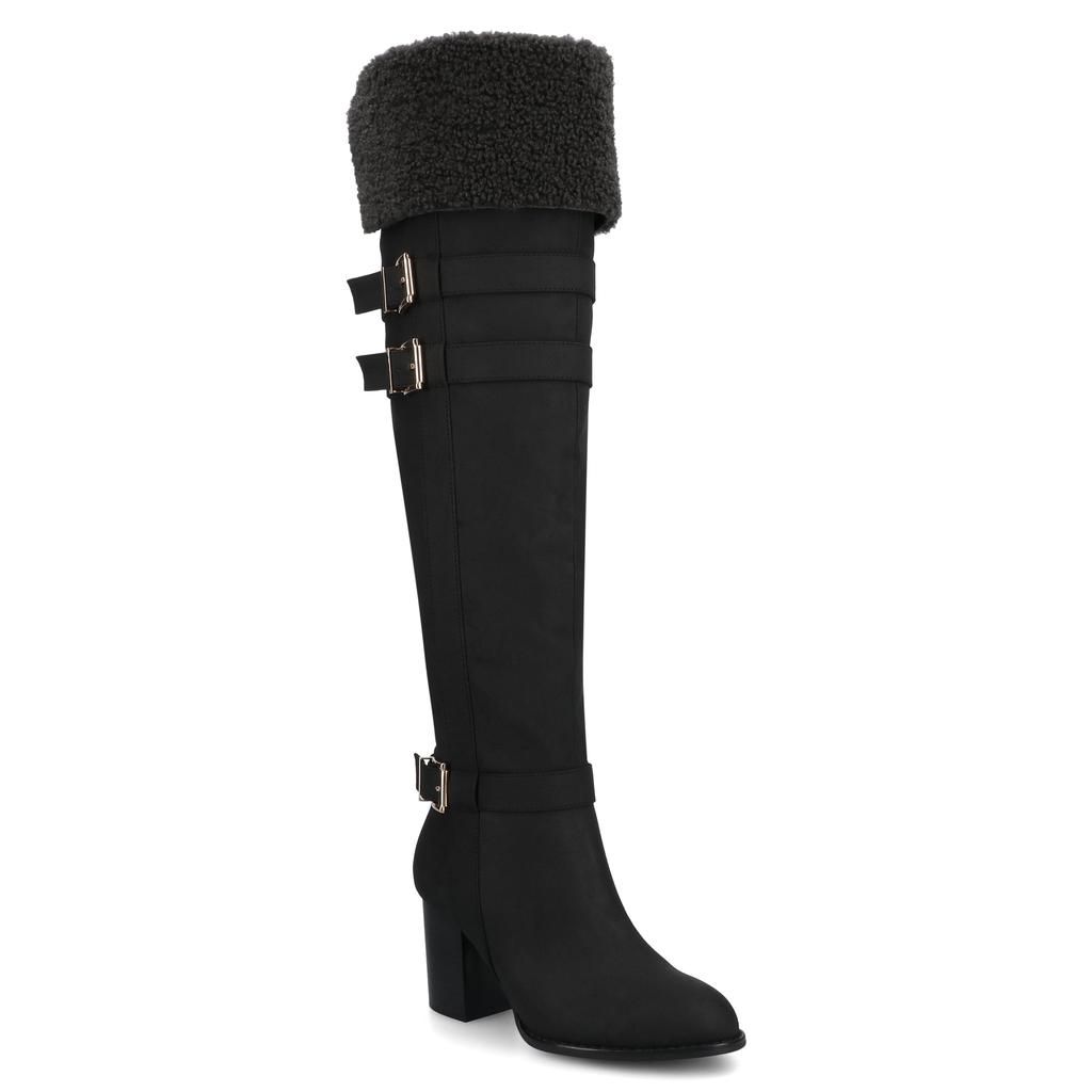 Journee Women's Alyza Over-the-Knee Sherpa Boots image 2