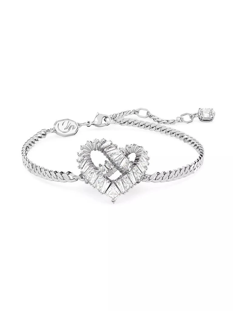 商品Swarovski|Matrix Rhodium-Plated & Crystal Heart Bracelet,价格¥993,第1张图片