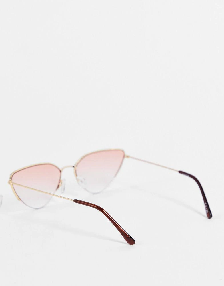 商品ASOS|ASOS DESIGN metal cat eye sunglasses in gold with pink lens,价格¥79,第3张图片详细描述