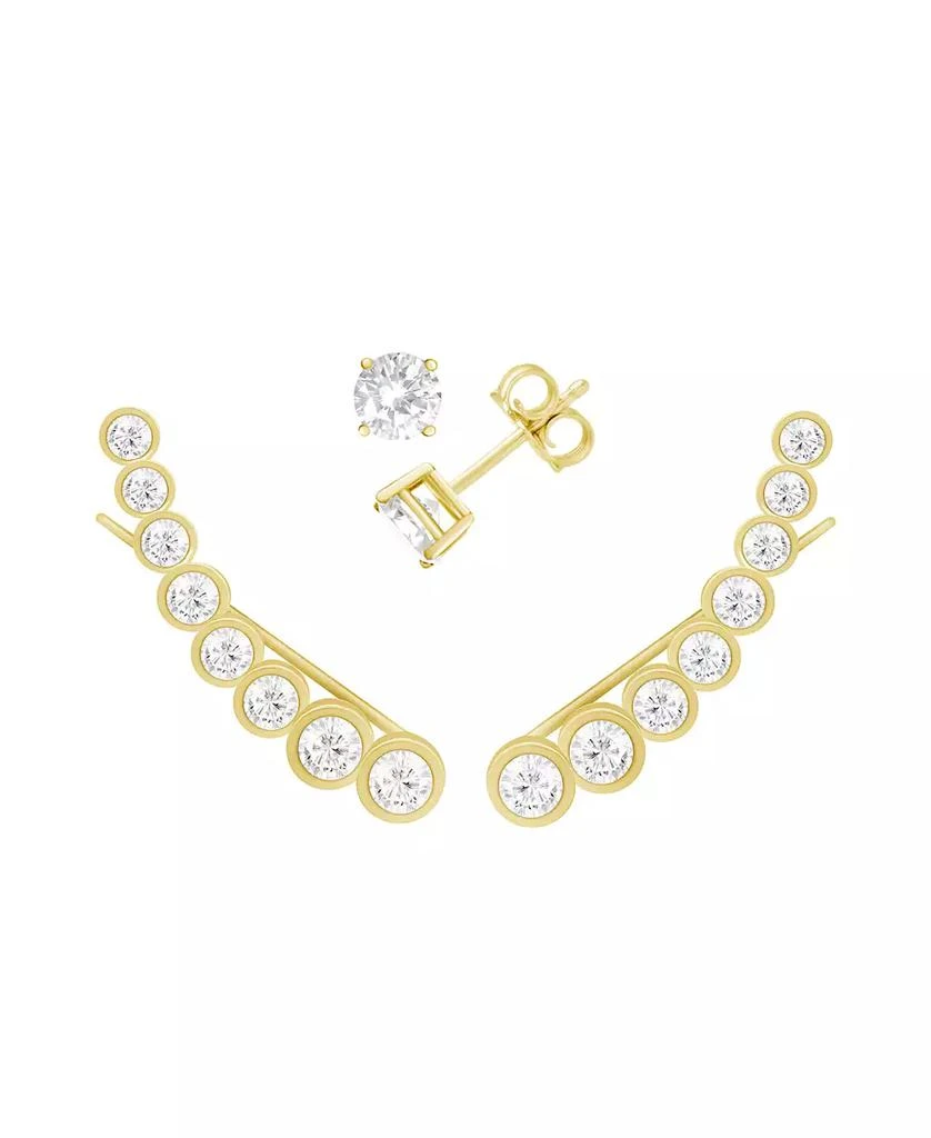 商品Essentials|Cubic Zirconia Stud & Graduated Climber Set in Silver Plate or Gold Plate,价格¥384,第1张图片