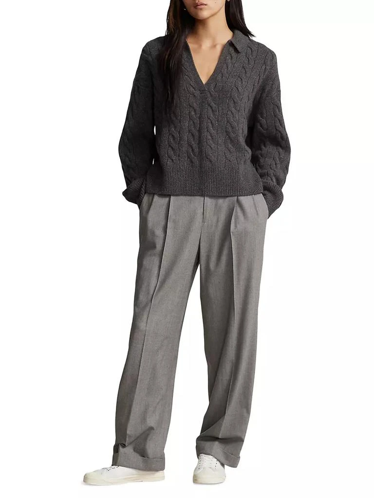商品Ralph Lauren|Wool-Blend Cable-Knit Polo Sweater,价格¥2458,第2张图片详细描述