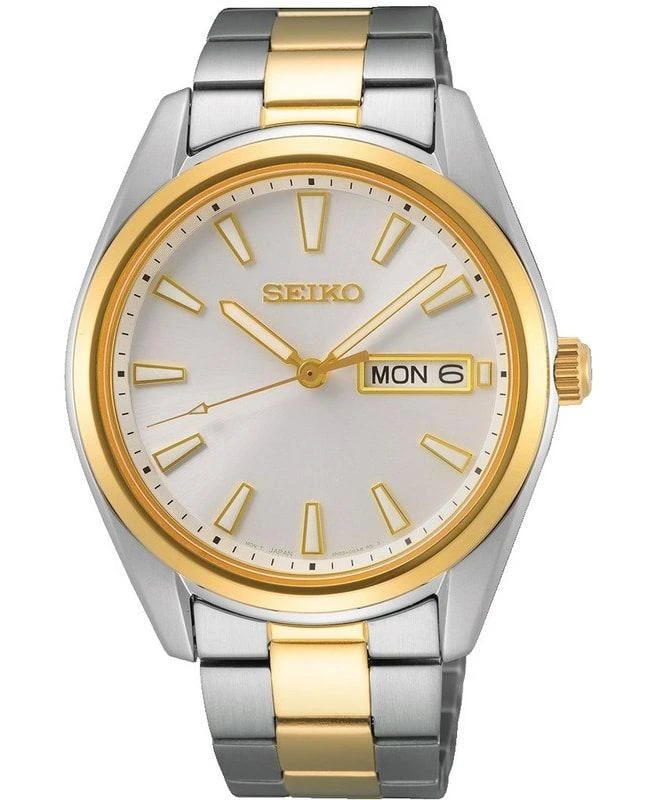 商品Seiko|Seiko Neo Classic Silver Dial Two-Tone Steel Men's Watch SUR446P1,价格¥1478,第1张图片