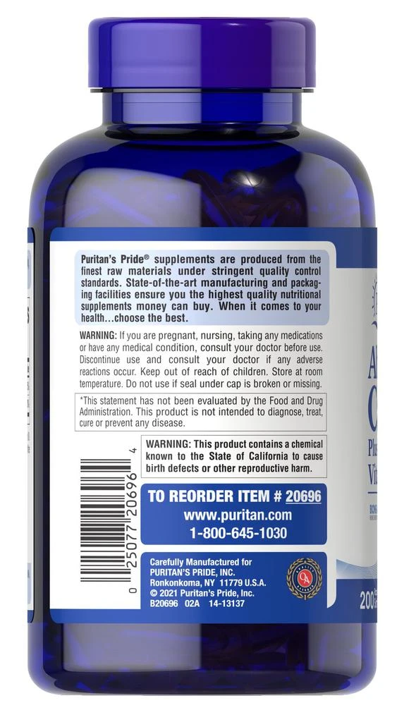 商品Puritan's Pride|Absorbable Calcium Plus Vitamin D3,价格¥302-¥603,第3张图片详细描述