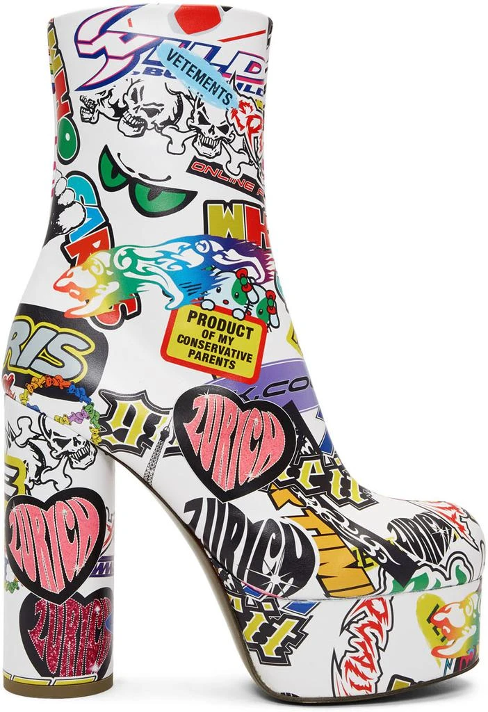商品Vetements|White Sticker Platform Boots,价格¥3587,第1张图片