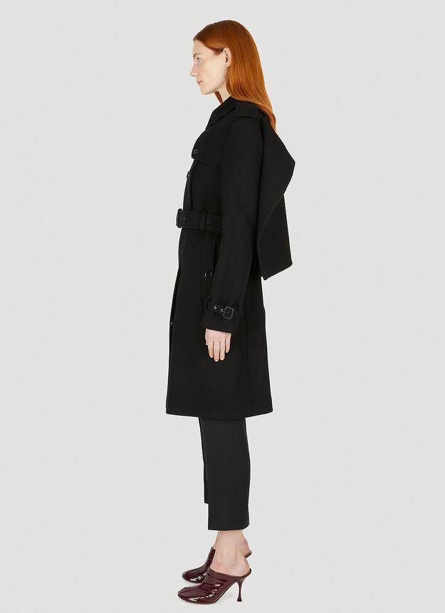 Cape Back Coat in Black商品第3张图片规格展示