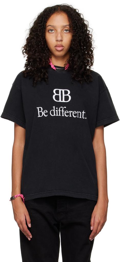 Black 'Be Different' T-Shirt商品第1张图片规格展示