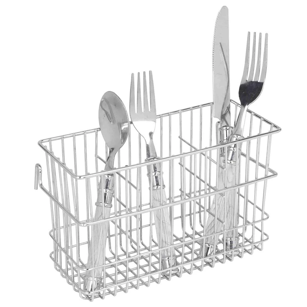 商品Home Basics|Home Basics 3 Slot Hanging Chrome Plated Steel Cutlery Drying Rack Basket Holder,价格¥119,第1张图片