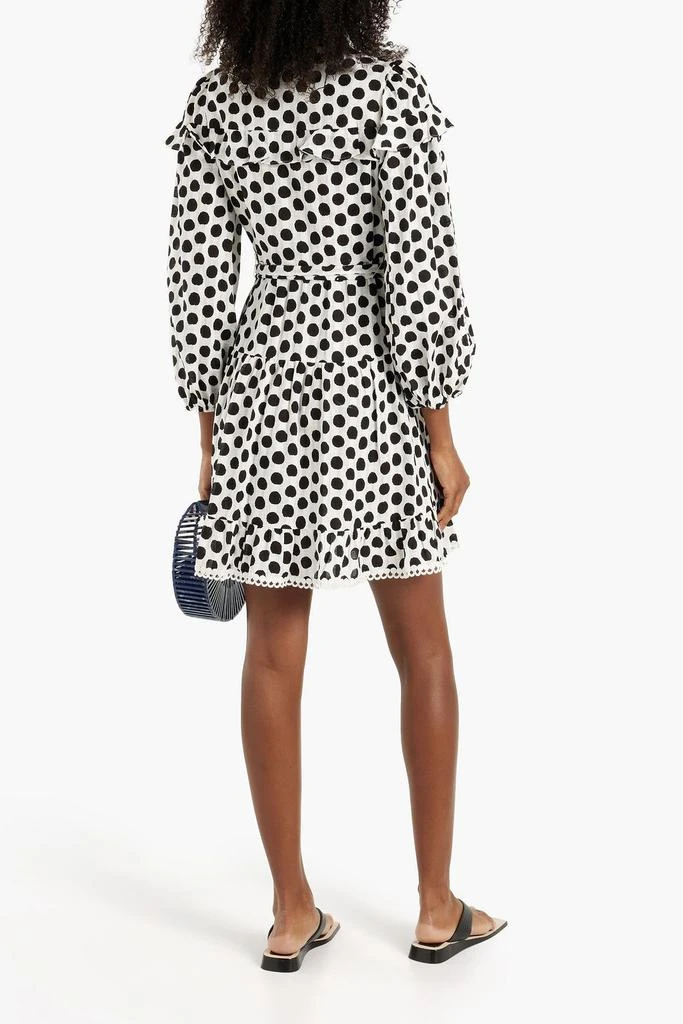 商品Diane von Furstenberg|Chicago ruffled polka-dot cotton-jacquard mini dress,价格¥1140,第3张图片详细描述