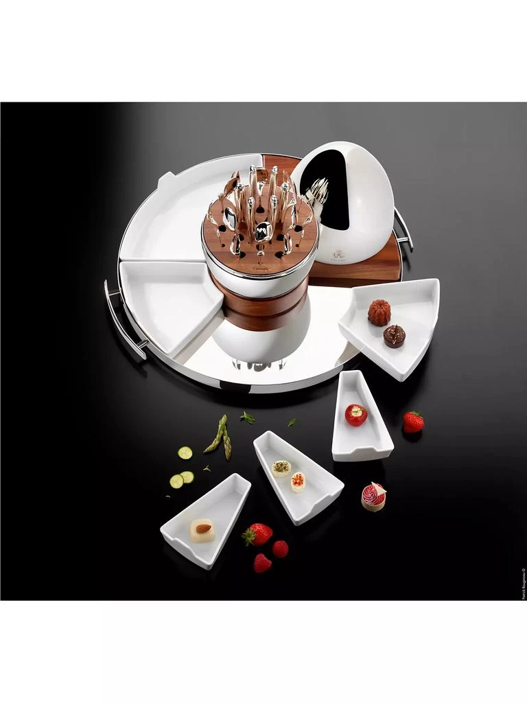 商品Christofle|Mood Stainless Steel, Walnut & Porcelain 10-Piece Party Tray,价格¥10191,第4张图片详细描述
