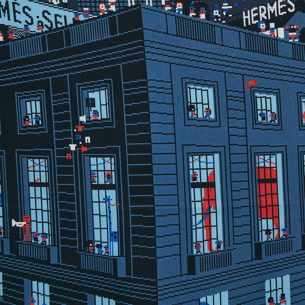 商品[二手商品] Hermes|Hermès Indigo/Marine Silk Faubourg Party Pocket Square,价格¥1949,第2张图片详细描述