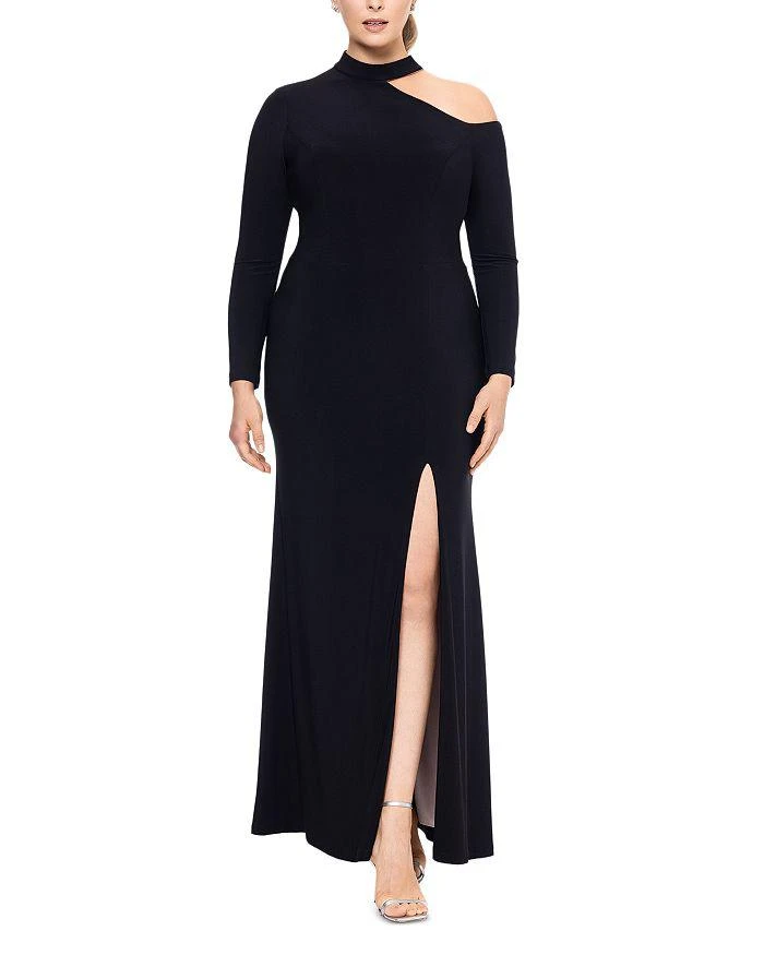 商品XSCAPE|Plus Cutout One Shoulder Gown,价格¥1876,第1张图片详细描述