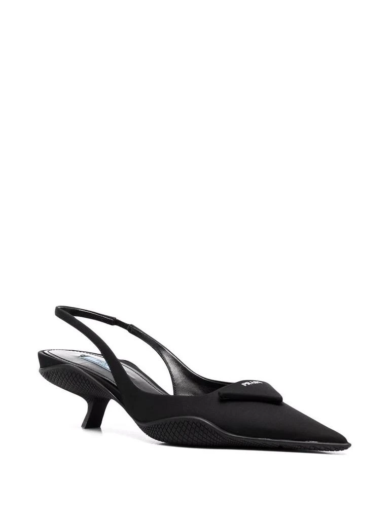 商品Prada|PRADA triangle logo plaque slingback pumps,价格¥6041,第2张图片详细描述