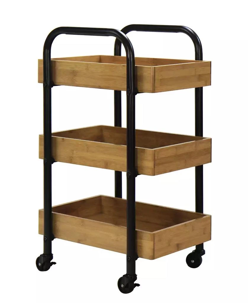 Portable Storage Cart with 3 Easy Removable Bamboo Trays 商品