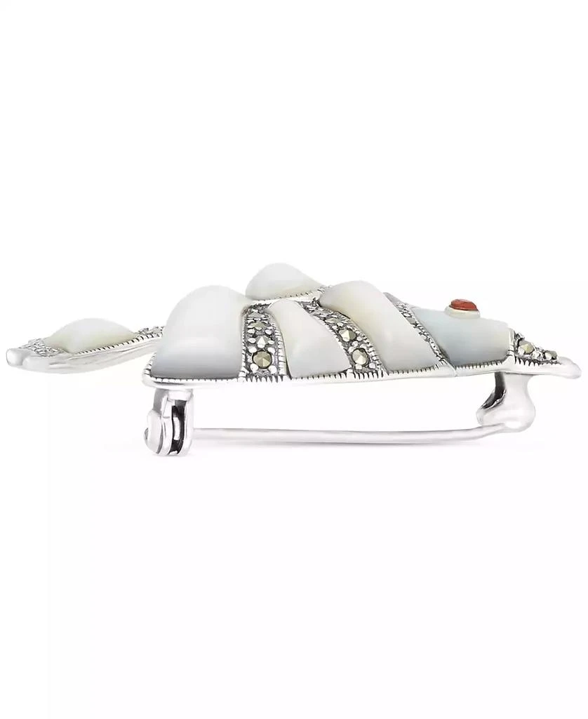 商品Macy's|Mother of Pearl & Marcasite (1/2 ct. t.w.) Fish Pin in Sterling Silver,价格¥3348,第4张图片详细描述