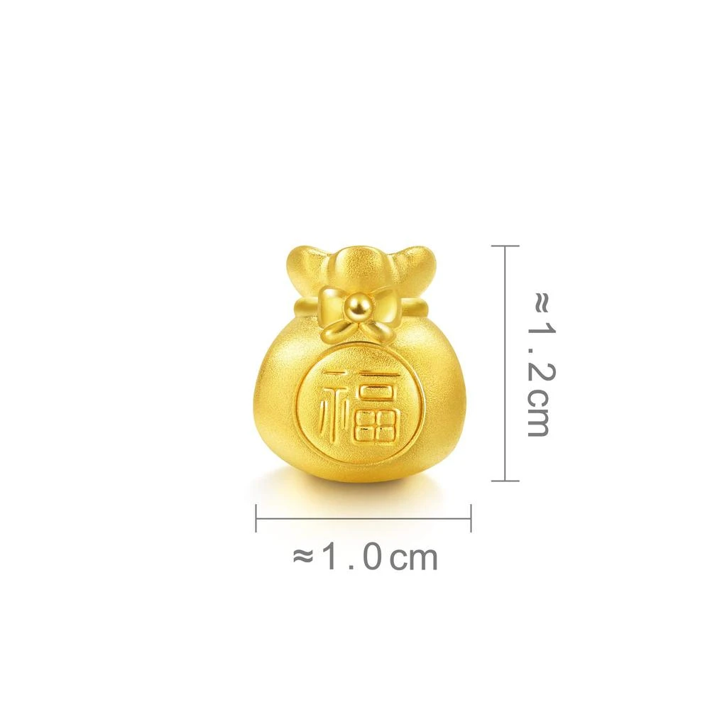 CHOW SANG SANG 999 24K Solid Gold Blessing Bracelet, Fortune Bag Charm Red Bracelet for Women 89197C 商品