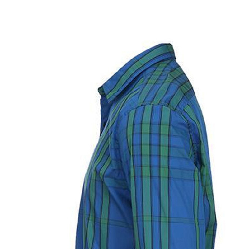 Burberry 博柏利 男士经典格纹纯棉商务休闲长袖衬衫海蓝色 3942169商品第4张图片规格展示