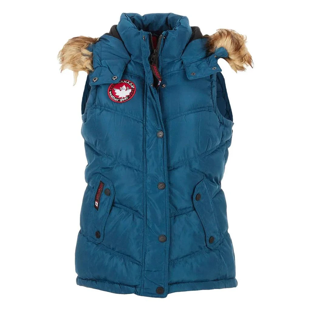 商品Canada Weather Gear|Canada Weather Gear Women's Puffer Vest with Faux Fur Trim Hood,价格¥456,第5张图片详细描述