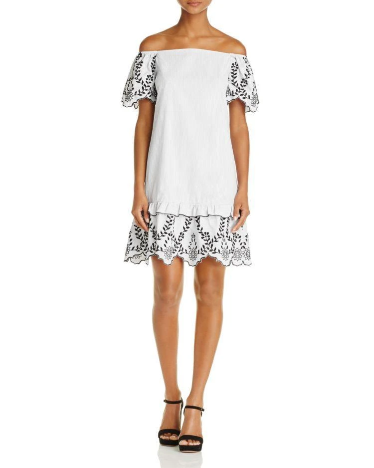 商品AQUA|Embroidered Off-the-Shoulder Dress - 100% Exclusive ,价格¥367,第1张图片