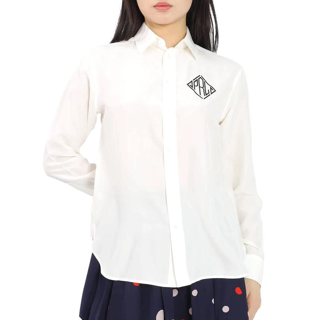 商品Ralph Lauren|Ladies White Silk Broadcloth Shirt,价格¥563,第1张图片