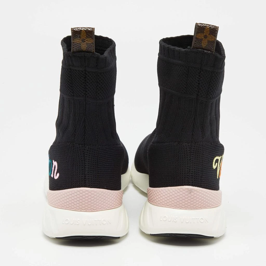 商品[二手商品] Louis Vuitton|Louis Vuitton Black Knit Fabric Aftergame High-Top Sneakers Size 36,价格¥3259,第5张图片详细描述