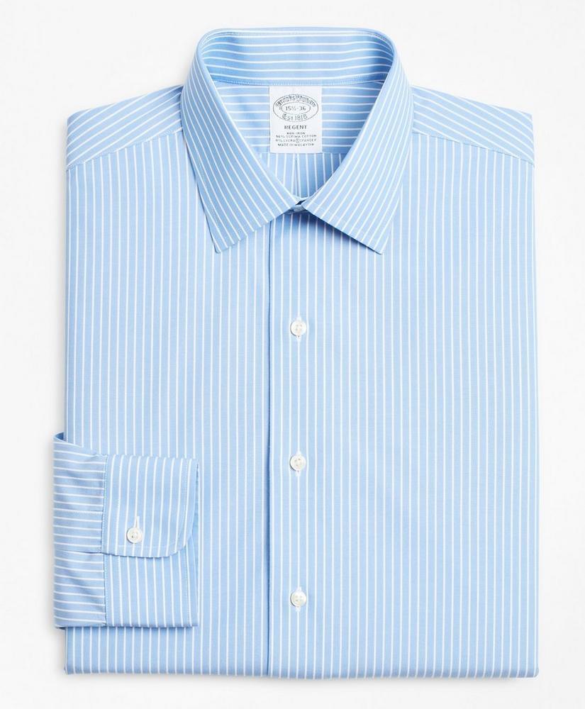 Stretch Regent Regular-Fit Dress Shirt, Non-Iron Ground Stripe商品第4张图片规格展示
