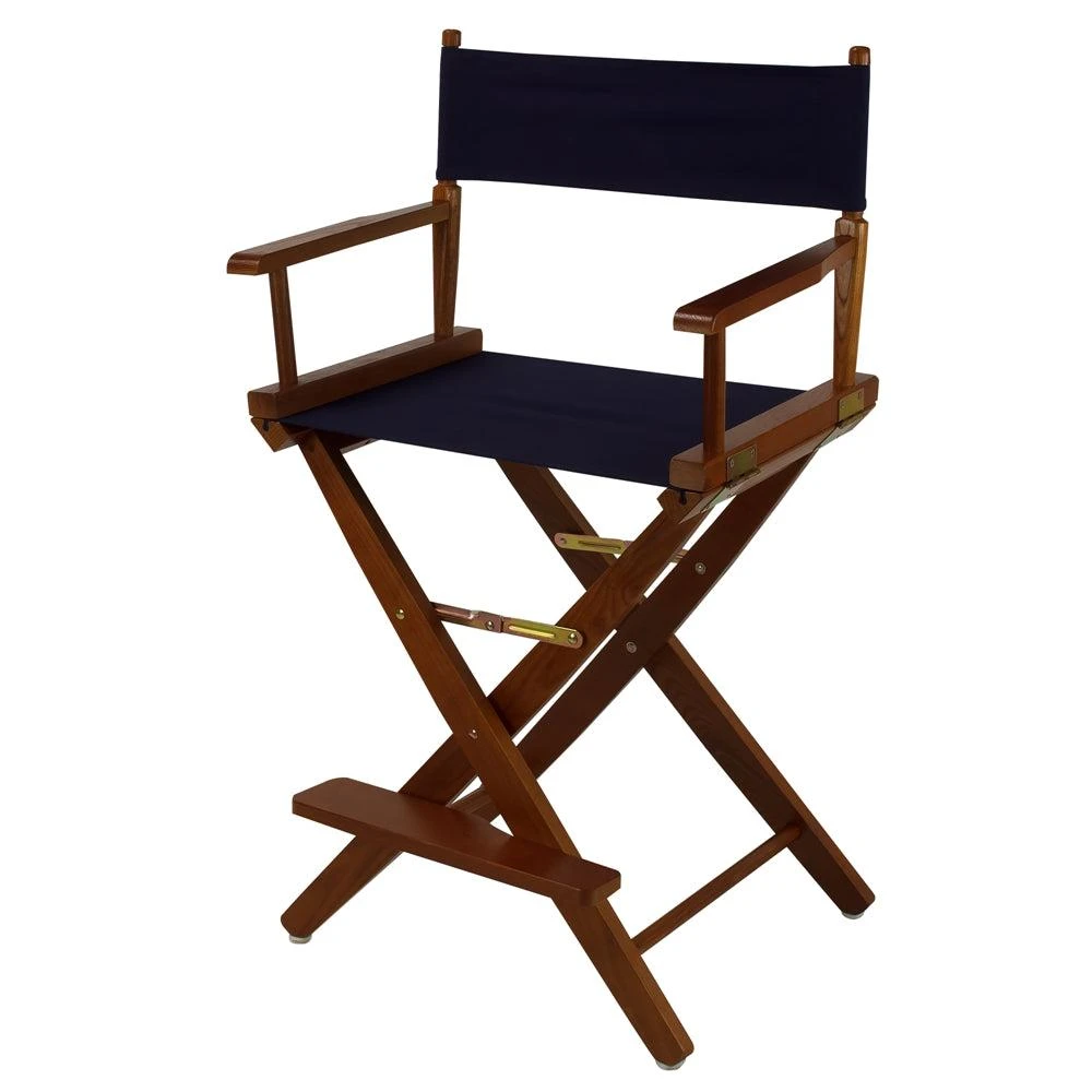 商品American Trails|Extra-Wide Premium 24"  Directors Chair Mission Oak Frame W/Navy Color Cover,价格¥1071,第4张图片详细描述
