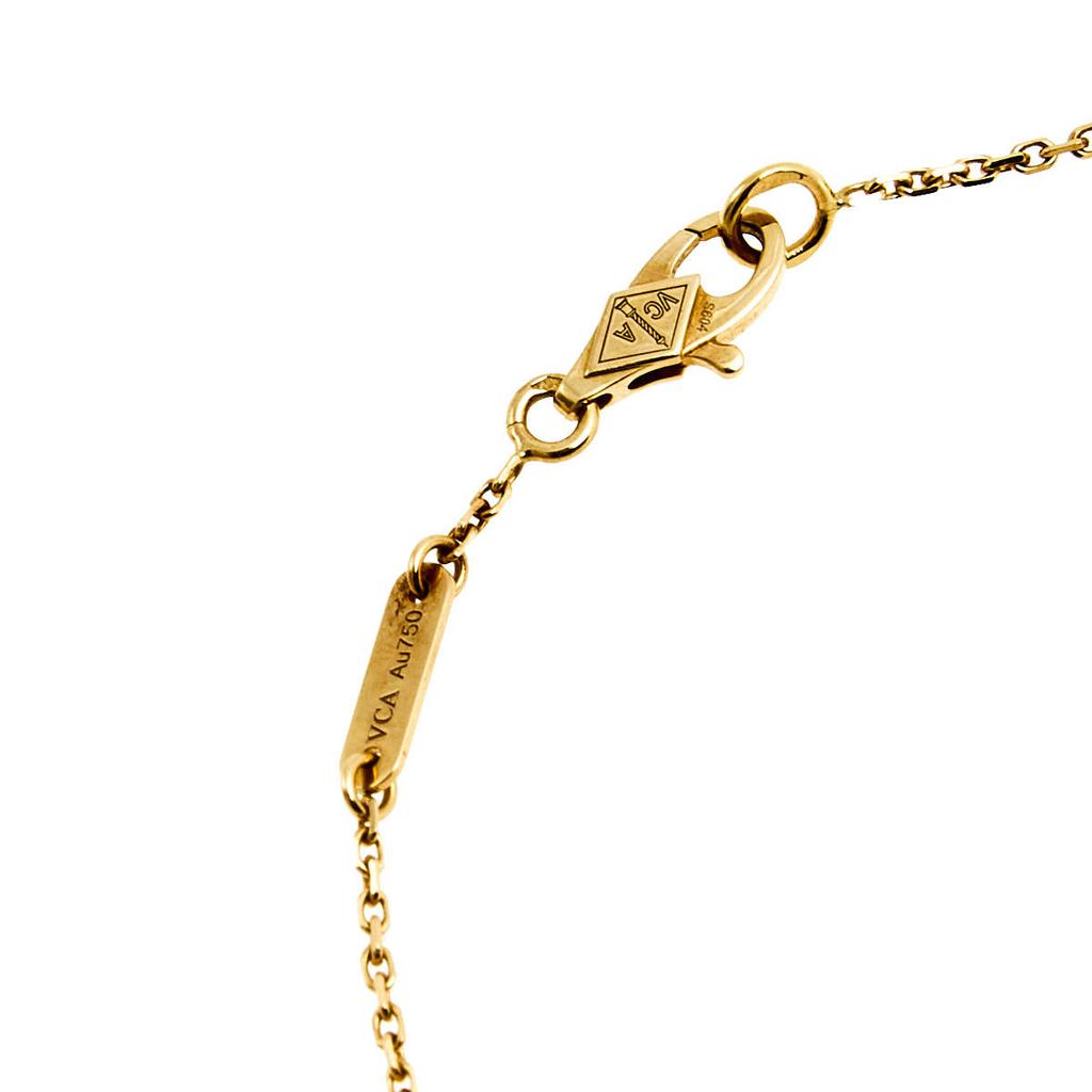 Van Cleef & Arpels Sweet Alhambra Mother of Pearl 18K Yellow Gold Bracelet商品第4张图片规格展示