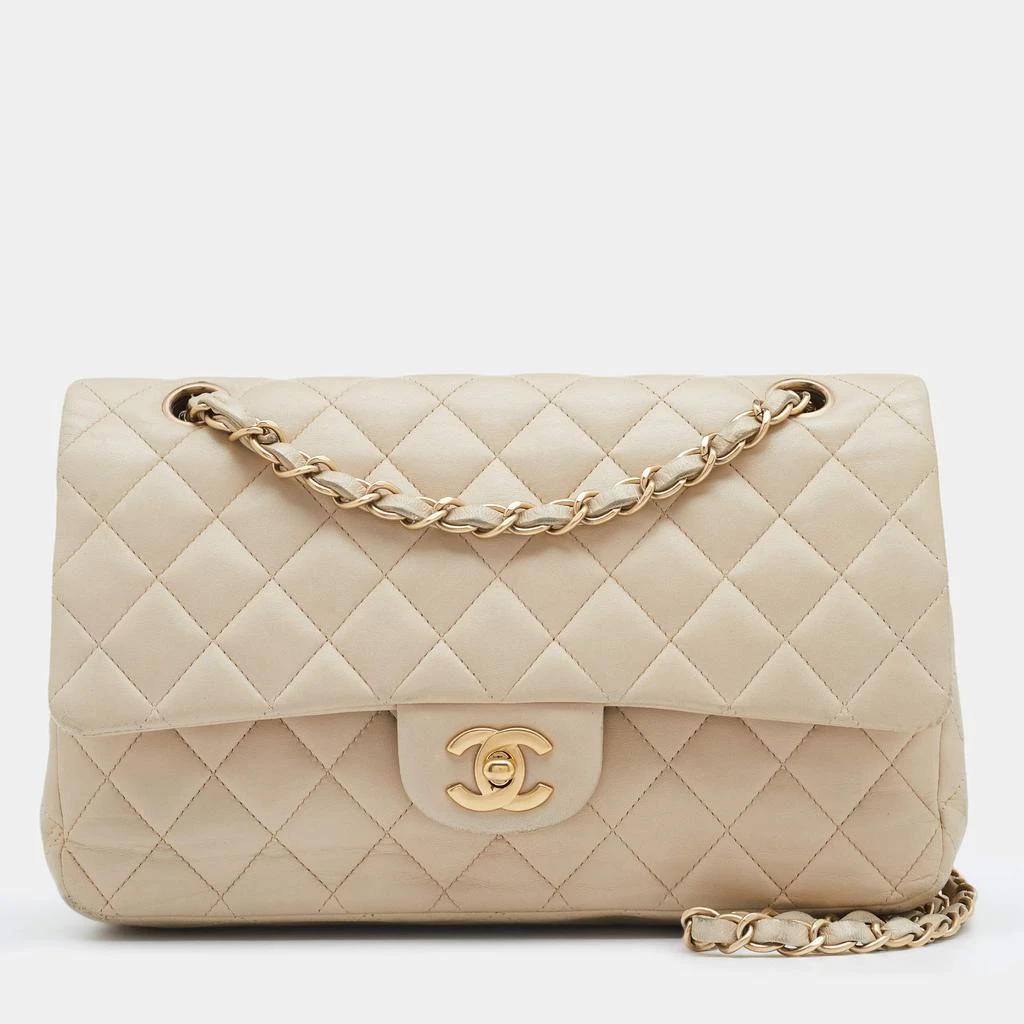 商品[二手商品] Chanel|Chanel Cream Quilted Leather Medium Classic Double Flap Bag,价格¥27248,第1张图片