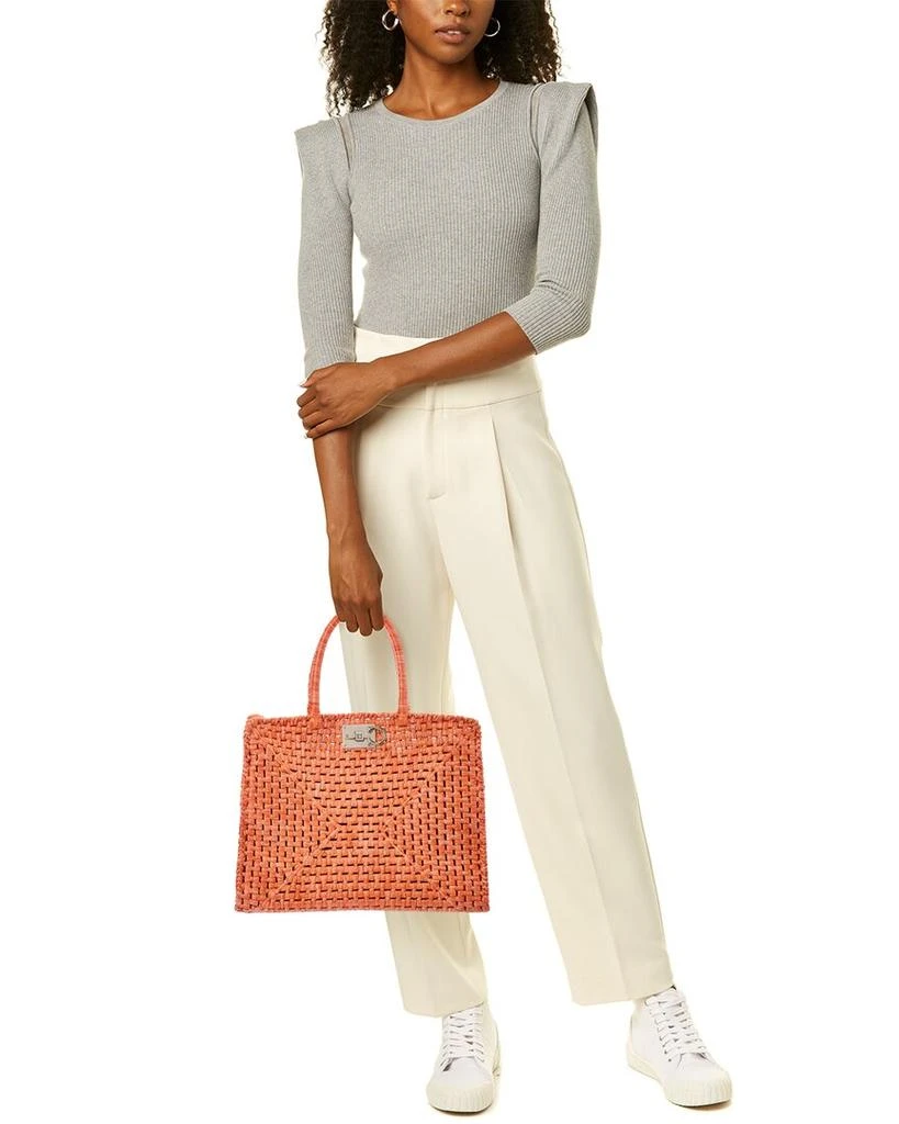 商品Salvatore Ferragamo|Salvatore Ferragamo Studio Box Handcrafted Raffia Satchel,价格¥14897,第4张图片详细描述