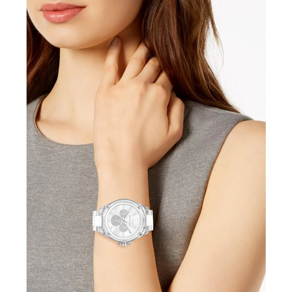 商品Michael Kors|Women's Wren Clear Acetate  White Silicone Bracelet Watch 42mm,价格¥1132,第5张图片详细描述