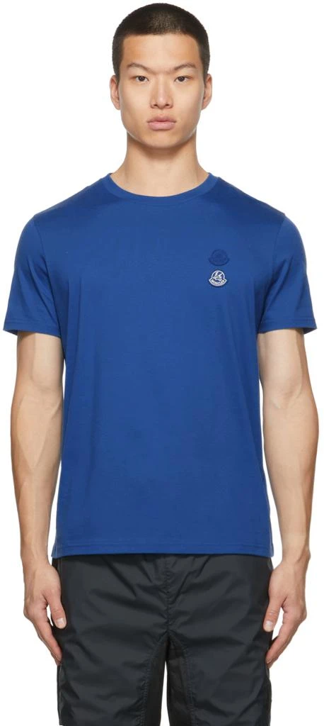 商品Moncler|蓝色 2 Moncler 1952 系列 徽标 T 恤,价格¥2564,第1张图片