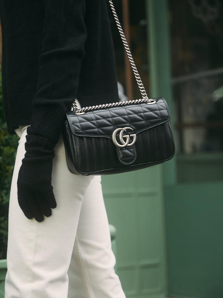 商品Gucci|GG Marmont Chevron Shoulder Bag,价格¥10420,第4张图片详细描述