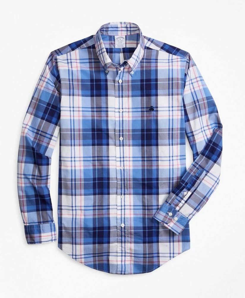 商品Brooks Brothers|Regent Regular-Fit Sport Shirt, Bold Plaid Zephyr,价格¥408,第1张图片