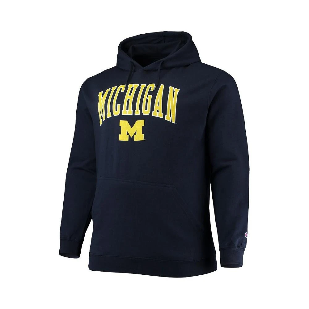 商品CHAMPION|Men's Navy Michigan Wolverines Big and Tall Arch Over Logo Powerblend Pullover Hoodie,价格¥478,第3张图片详细描述