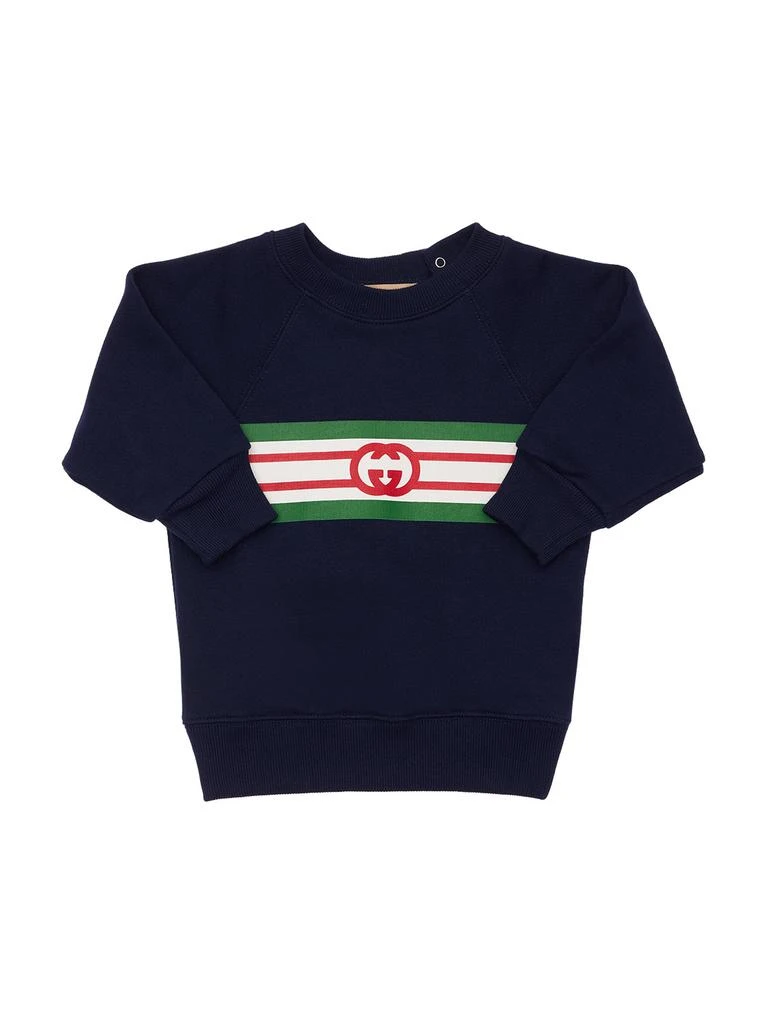 商品Gucci|Logo Printed Cotton Sweatshirt,价格¥2028,第1张图片